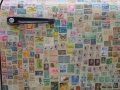 Trabbi mit Briefmarkenwerbung nah